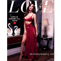 Hot Selling Red Sexy Slit Long Dress Lingerie